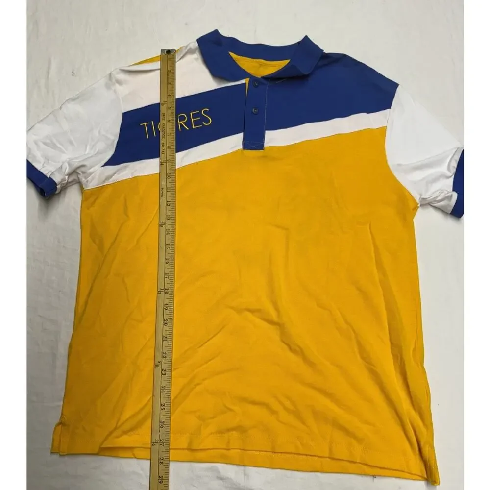 Tigres UANL Polo Shirt Men’s Size XXL Blue Yellow Retro Tigre’s Polo Shirt